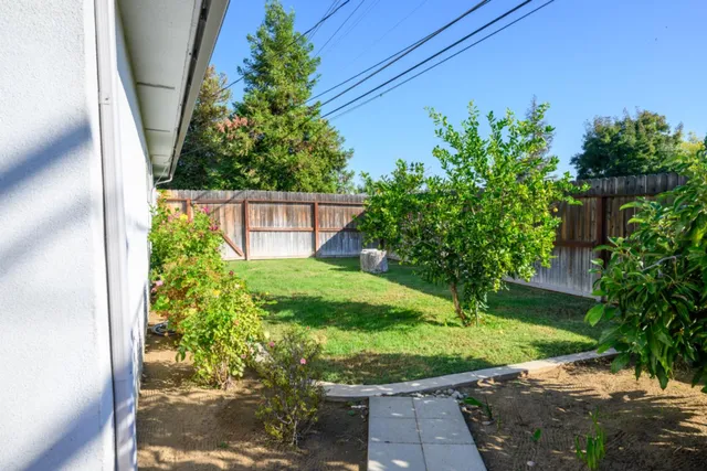 a view of a backyard