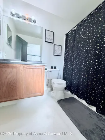 a bathroom with a toilet a sink and a shower