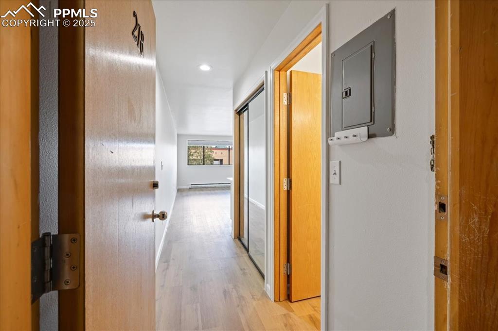 99 Granite Street, Unit 218 Frisco, CO 80443 - Photo 18 of 38 a bathroom with a glass door shower and a sink