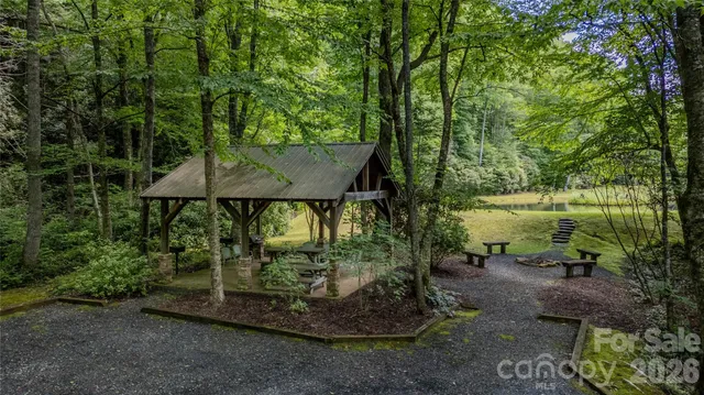 a view of yard from a lake view