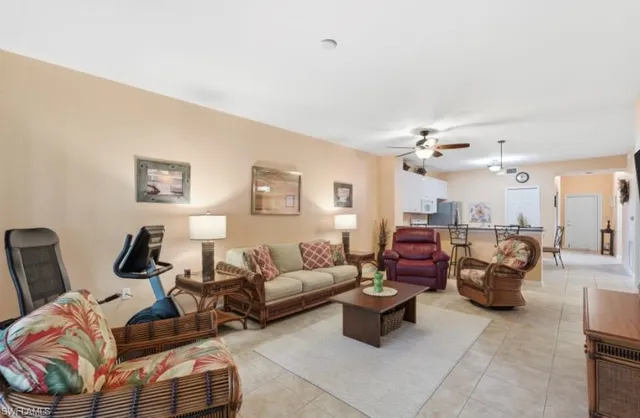 a living room with furniture