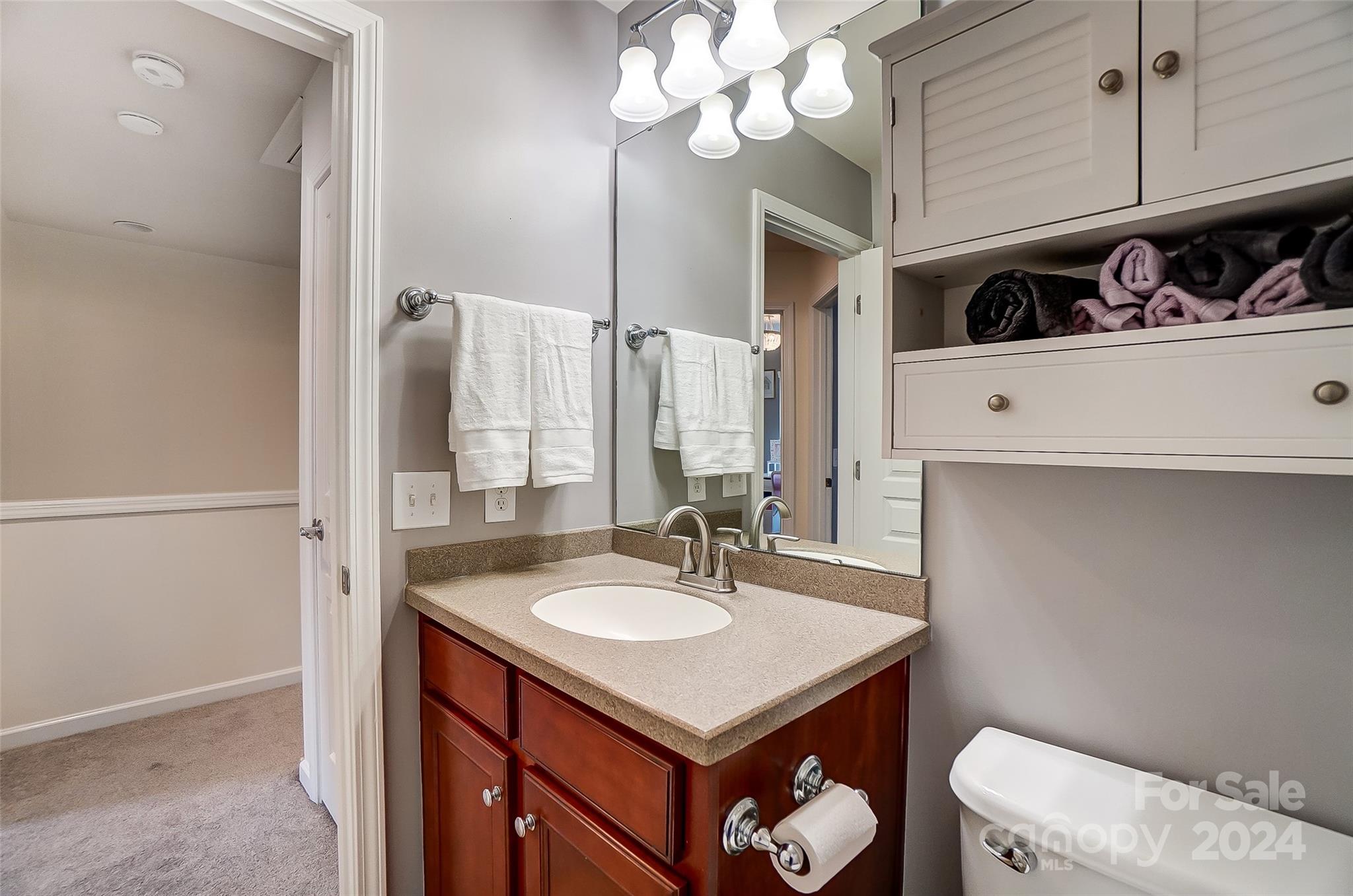 825 Granby Drive Fort Mill, SC 29708 - Photo 27 of 38 a bathroom with a sink a toilet and a mirror