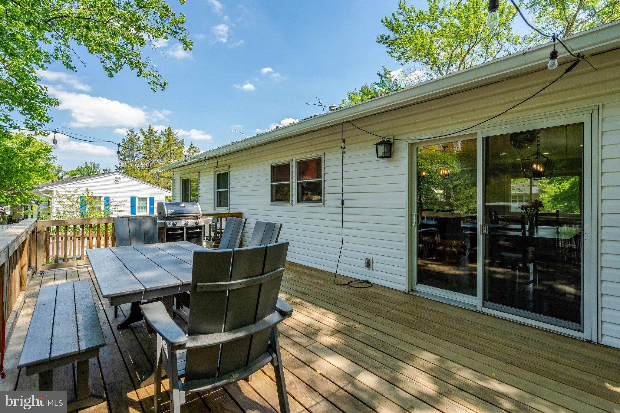 7212 Galgate Drive Springfield, VA 22153 - Photo 28 of 39 a view of a patio with table and chairs with wooden floor and fence