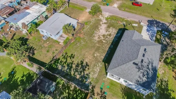 an aerial view of a house