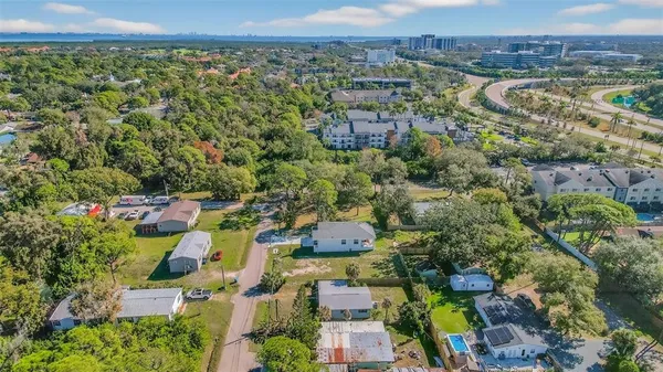an aerial view of multiple house