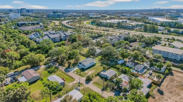 an aerial view of multiple house