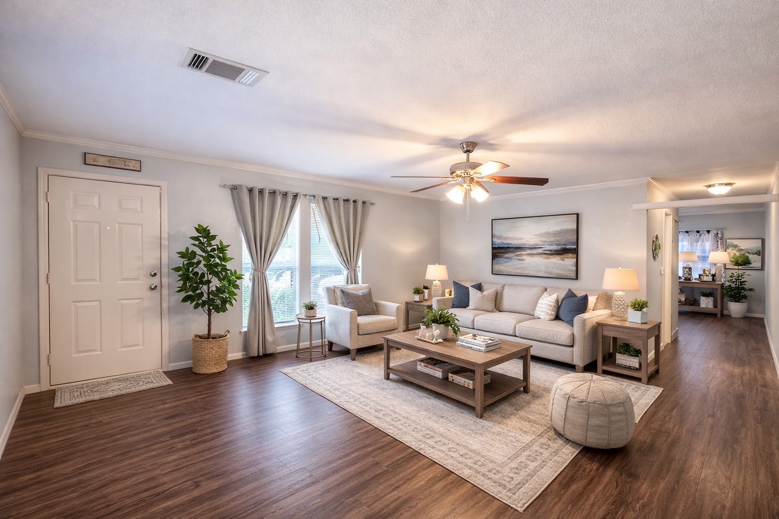 21411 Berry Ridge Lane Tomball, TX 77375 - Photo 8 of 24 Virtually staged living room leading into the kitchen.