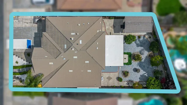 an aerial view of a house