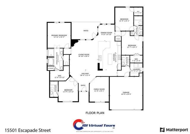 a view of a hallway with an empty room