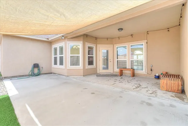 a view of backyard with green space
