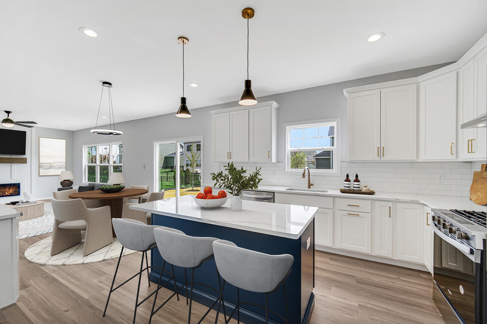 708 Druim Trail Crown Point, IN 46307 - Photo 7 of 27 a kitchen with sink cabinets and dining table