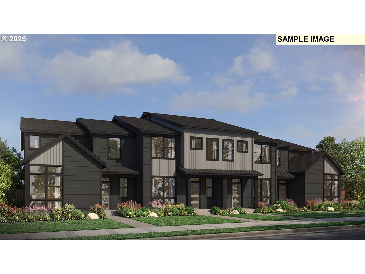 a front view of building with street