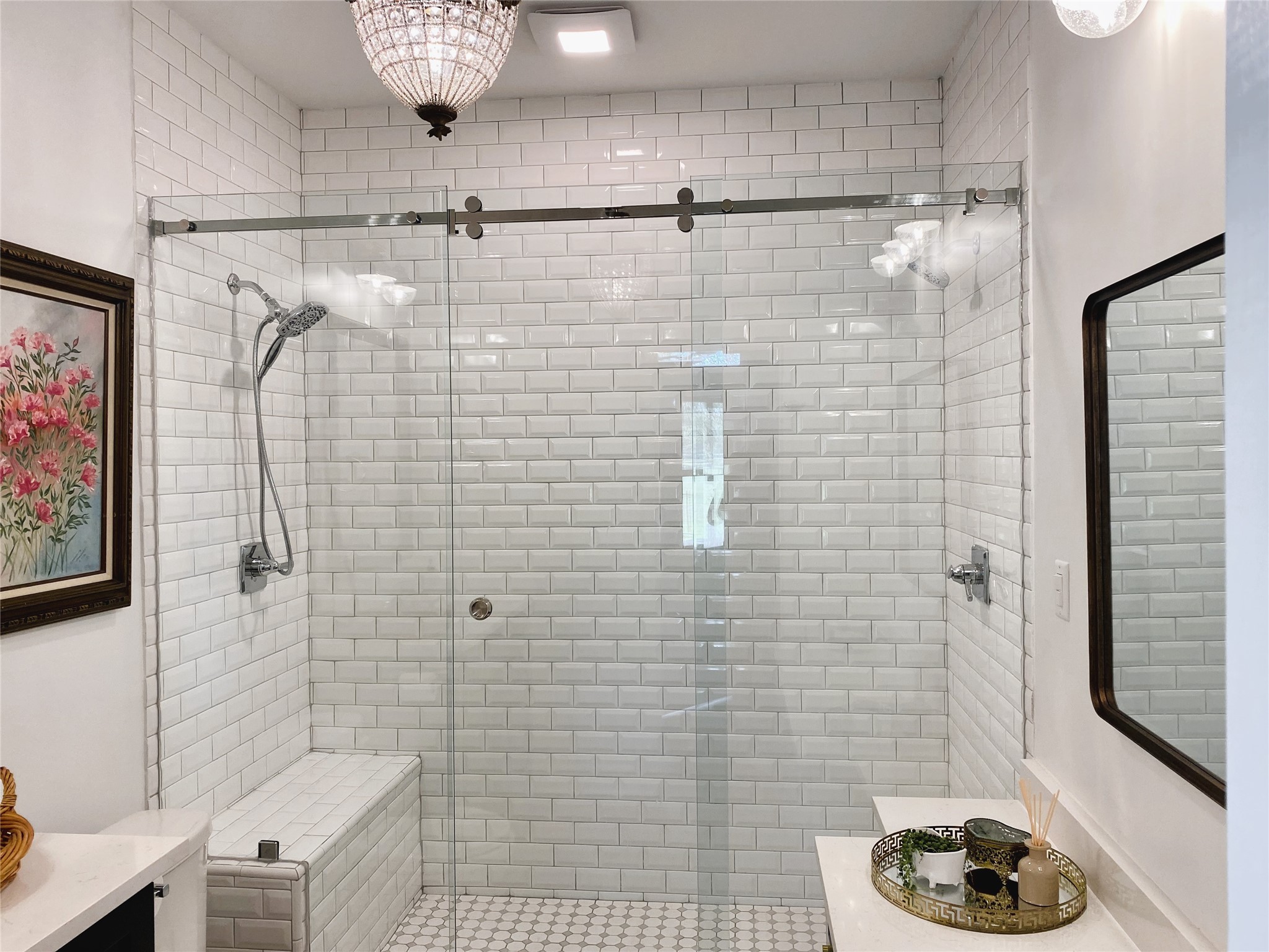 6978 Skull Creek Road Fayetteville, TX 78940 - Photo 19 of 24 Spacious walk in double shower in "Bunkhouse."
