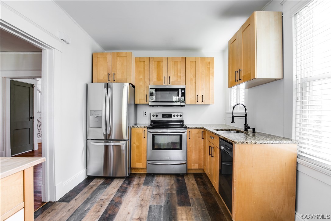 4604 Brook Road Richmond, VA 23227 - Photo 15 of 38 a kitchen with a refrigerator sink and microwave