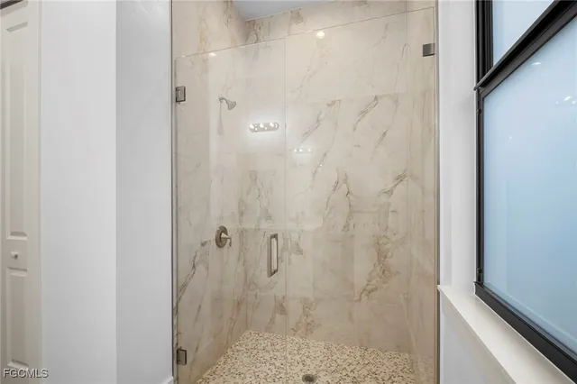 a bathroom with a shower