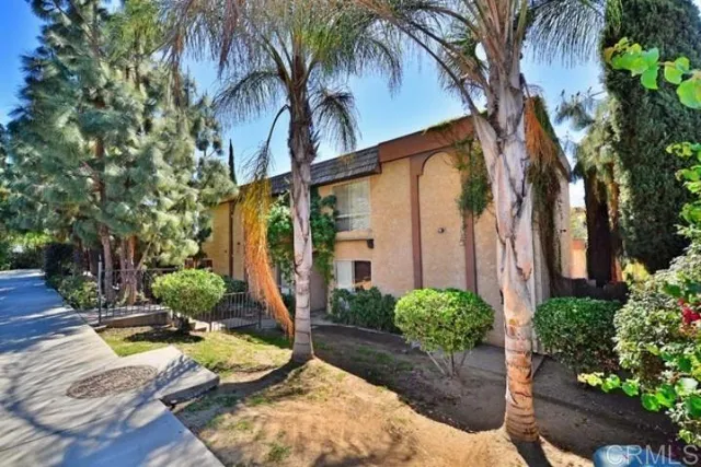 a view of a backyard with potted plants