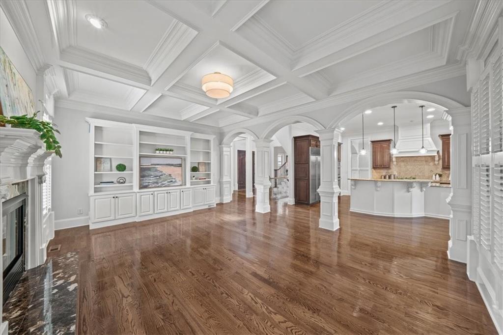 3594 North Druid Hills Road Decatur, GA 30033 - Photo 19 of 57 a view of a living room with fireplace and wooden floor