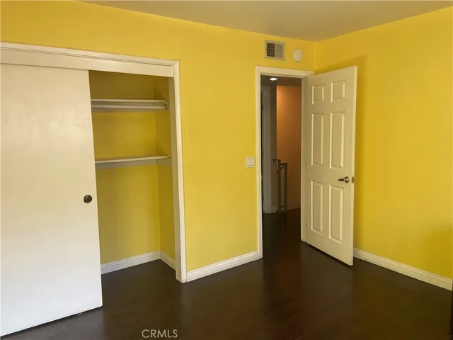 a view of a room with windows