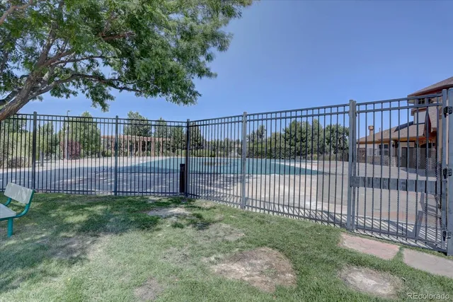 a view of a park with swings