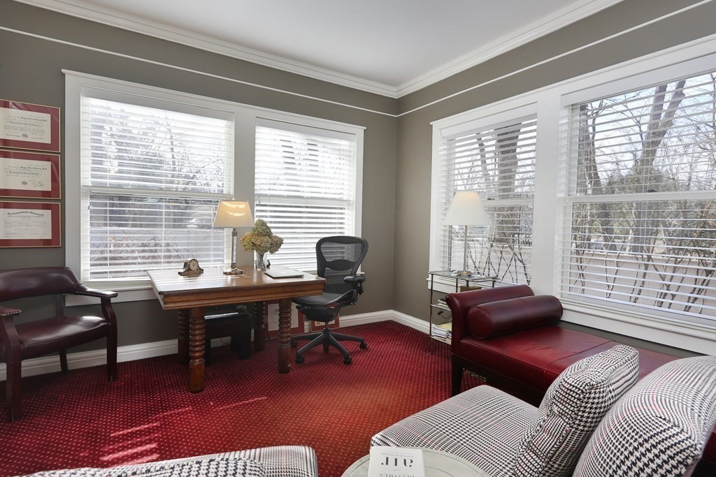 40 Windsor Road Newton, MA 02468 - Photo 15 of 29 a view of a livingroom with workspace and a large window