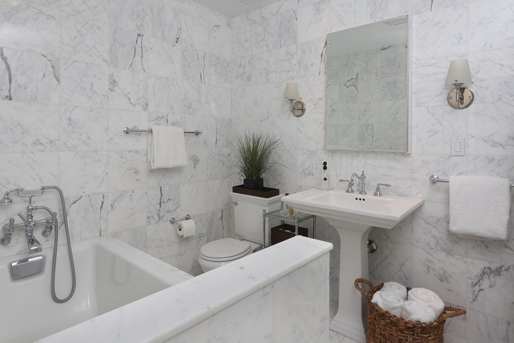 40 Windsor Road Newton, MA 02468 - Photo 18 of 29 a bathroom with a sink vanity granite tub and shower