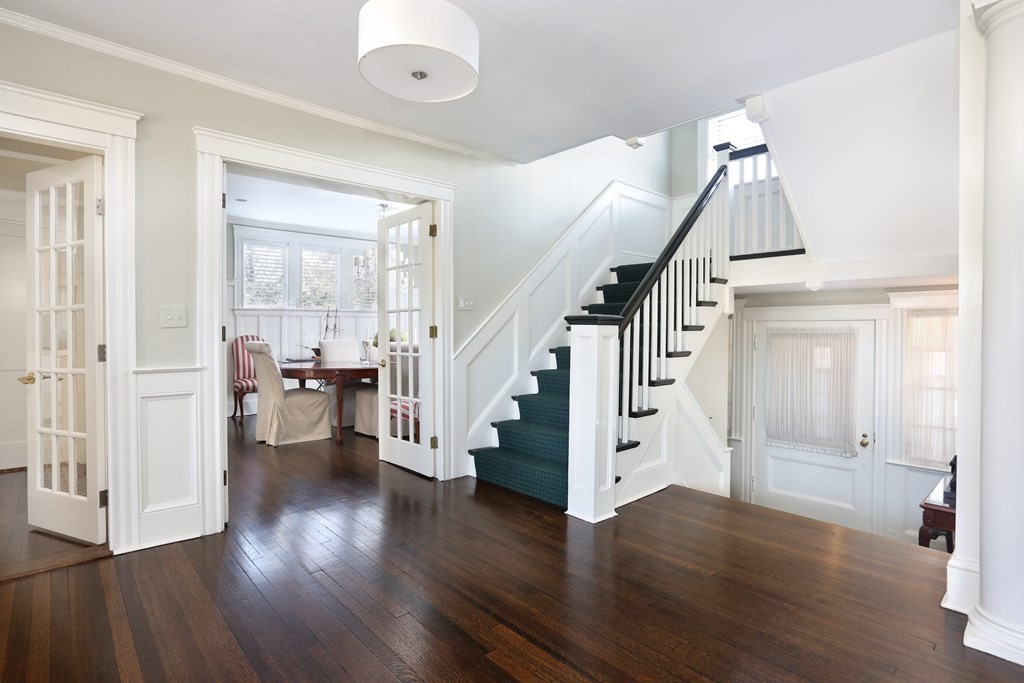 40 Windsor Road Newton, MA 02468 - Photo 3 of 29 a view of entryway with livingroom and wooden floor
