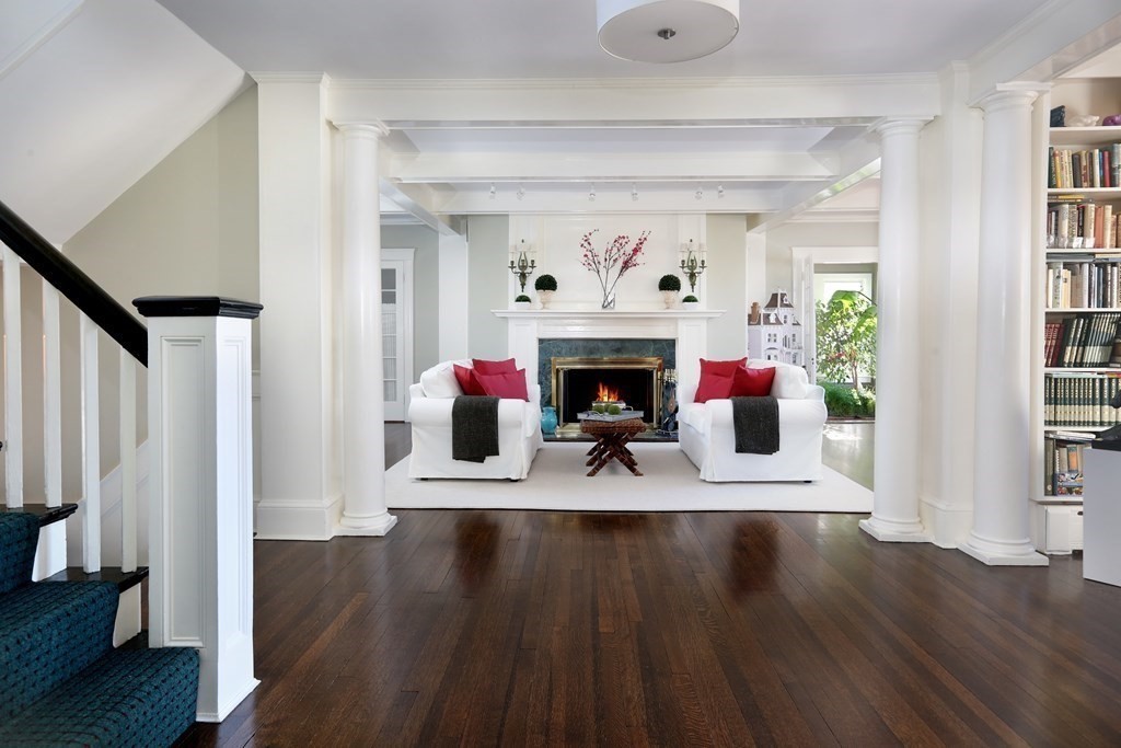40 Windsor Road Newton, MA 02468 - Photo 5 of 29 a living room with furniture and a fireplace