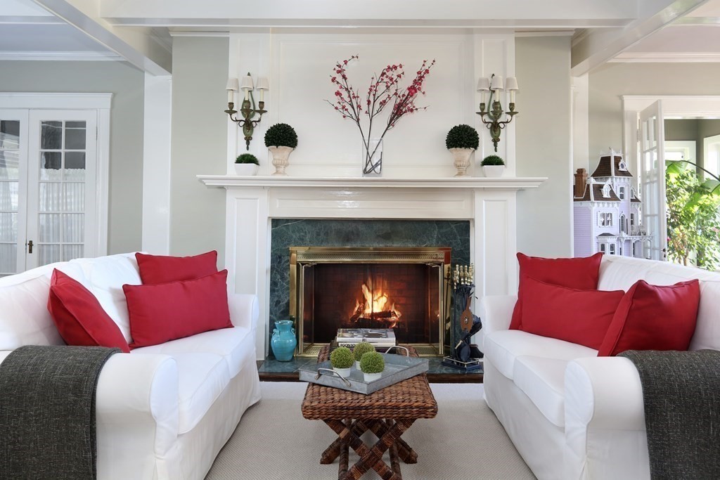 40 Windsor Road Newton, MA 02468 - Photo 6 of 29 a living room with furniture and a fireplace
