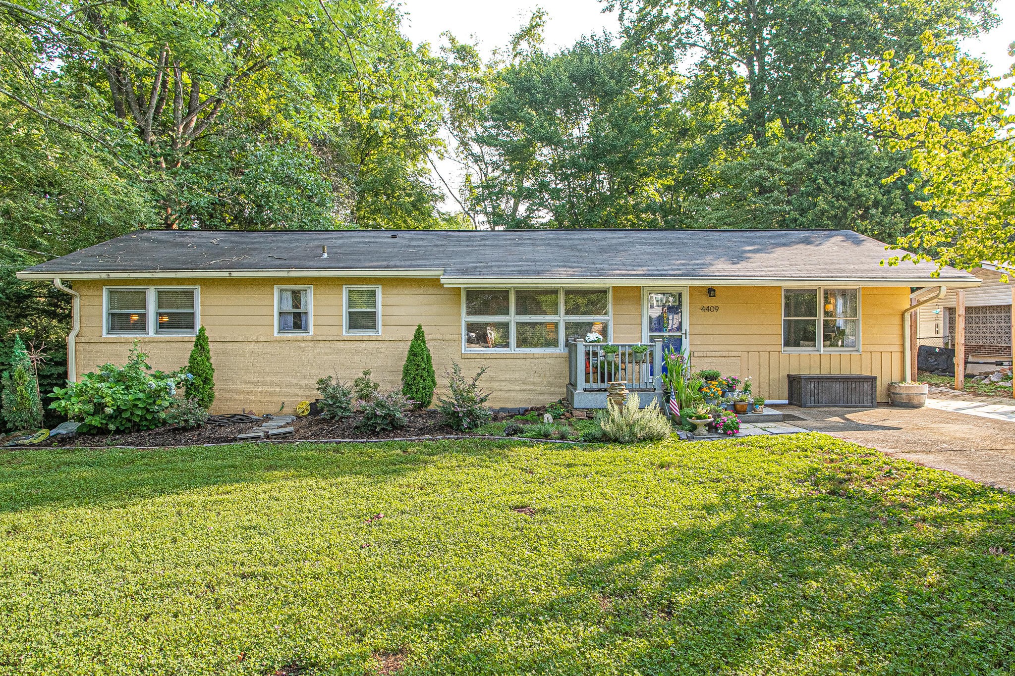 front view of a house and a yard