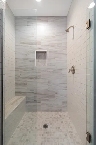 a bathroom with a shower