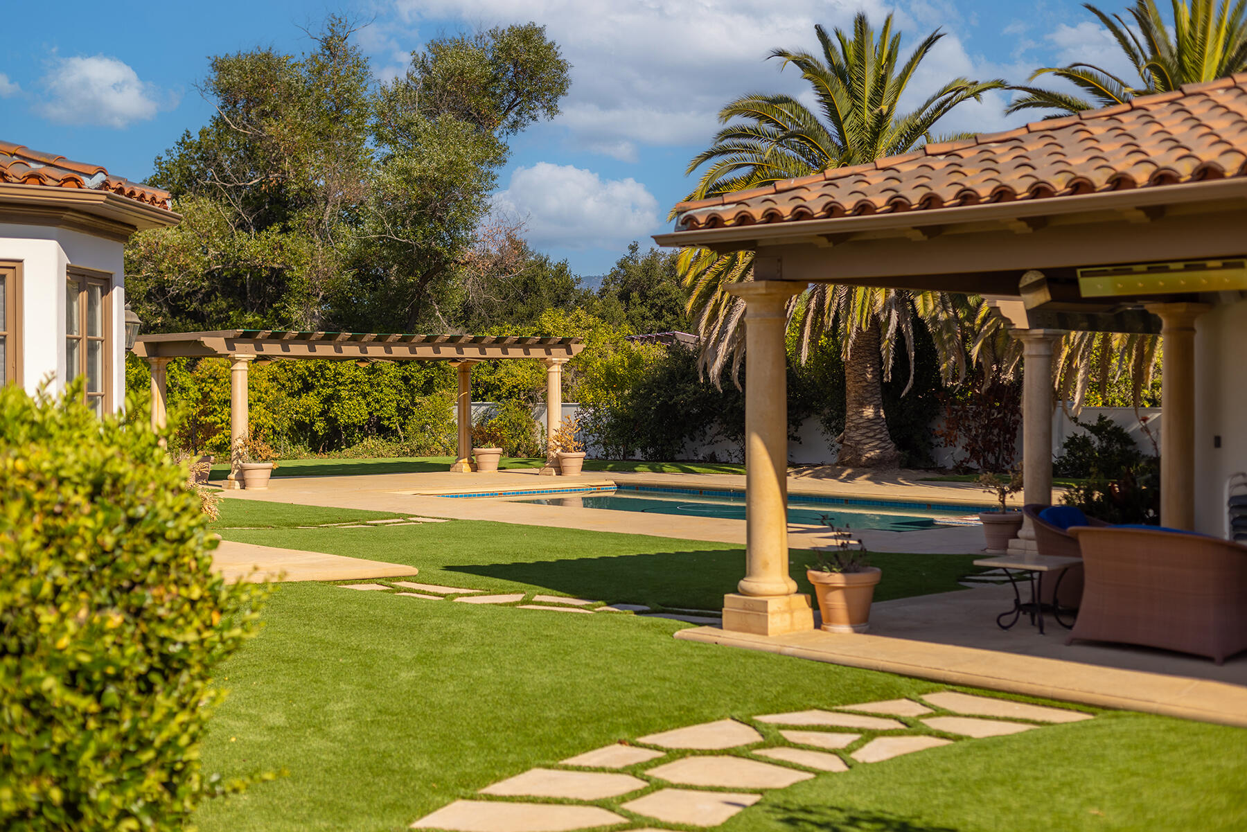 1000 Shokat Drive Ojai, CA 93023 - Photo 47 of 55 a view of swimming pool with lawn chairs and plants