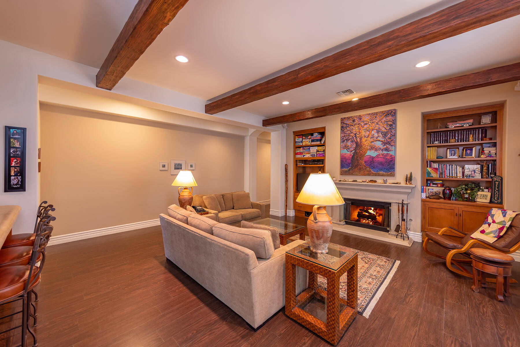 1000 Shokat Drive Ojai, CA 93023 - Photo 7 of 55 a living room with furniture a fireplace and a potted plant