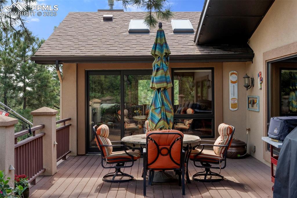 40 Upland Road Colorado Springs, CO 80906 - Photo 39 of 46 a view of a patio with table and chairs near a barbeque grill
