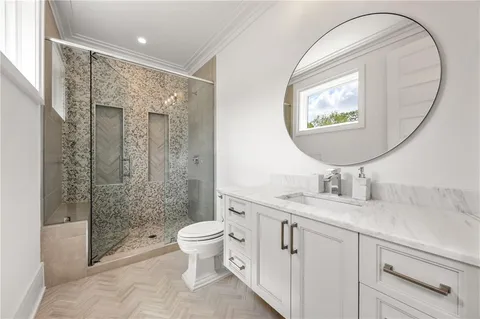 a view of a swimming pool with a garden