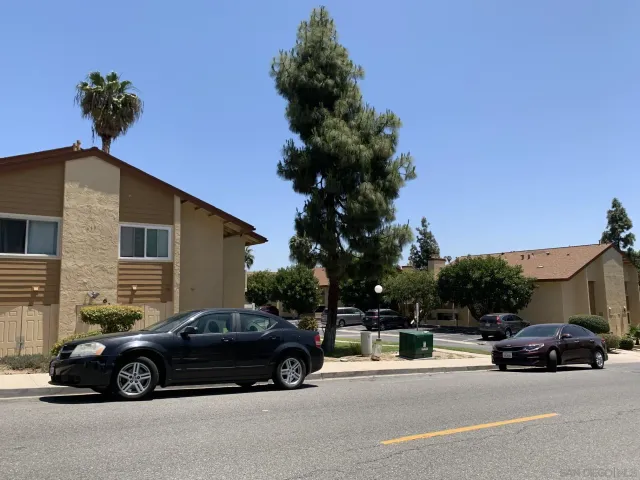 a view of a car in a parking lot