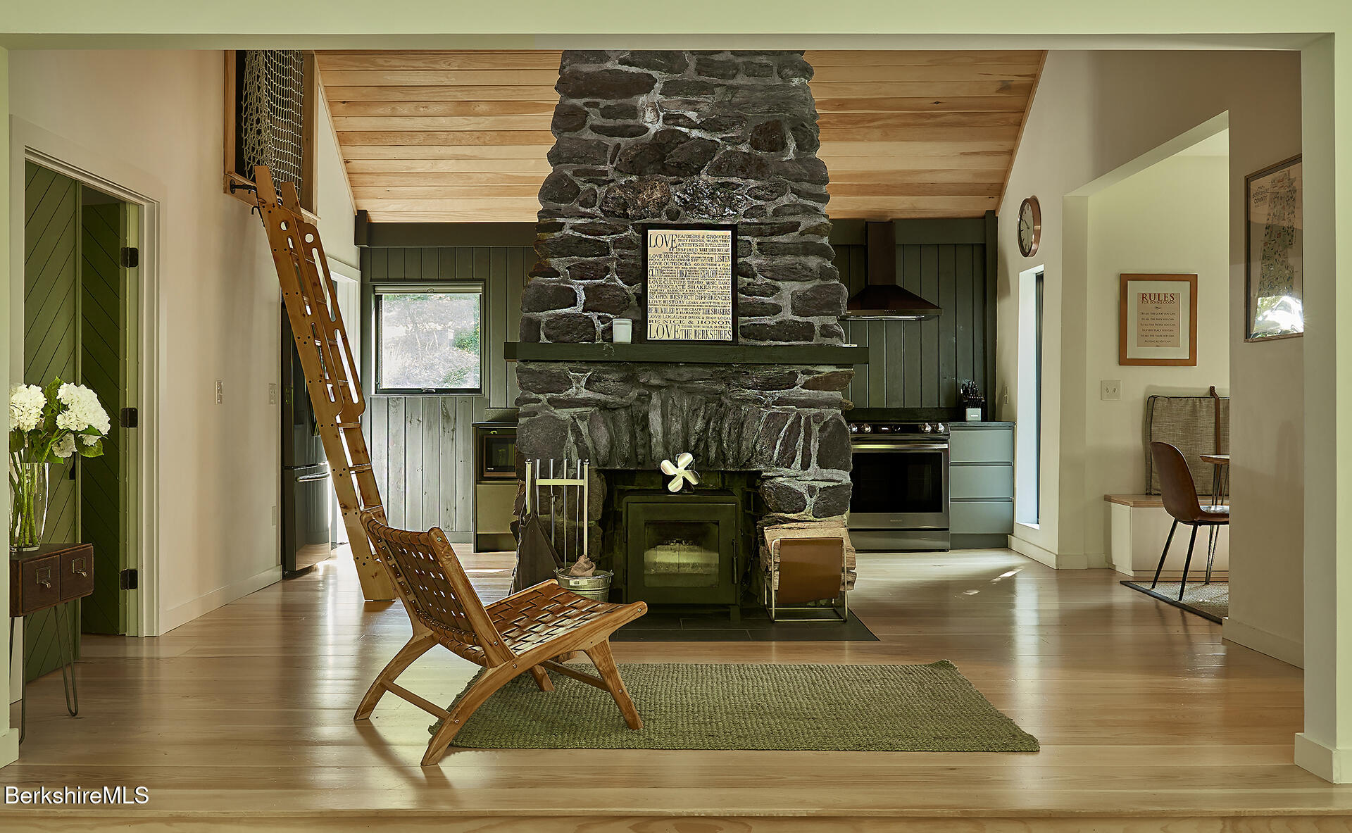 15 Mahkeenac Heights Road Stockbridge, MA 01262 - Photo 6 of 34 Seating Area with woodstove