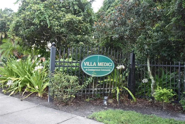 a view of a bench in a garden