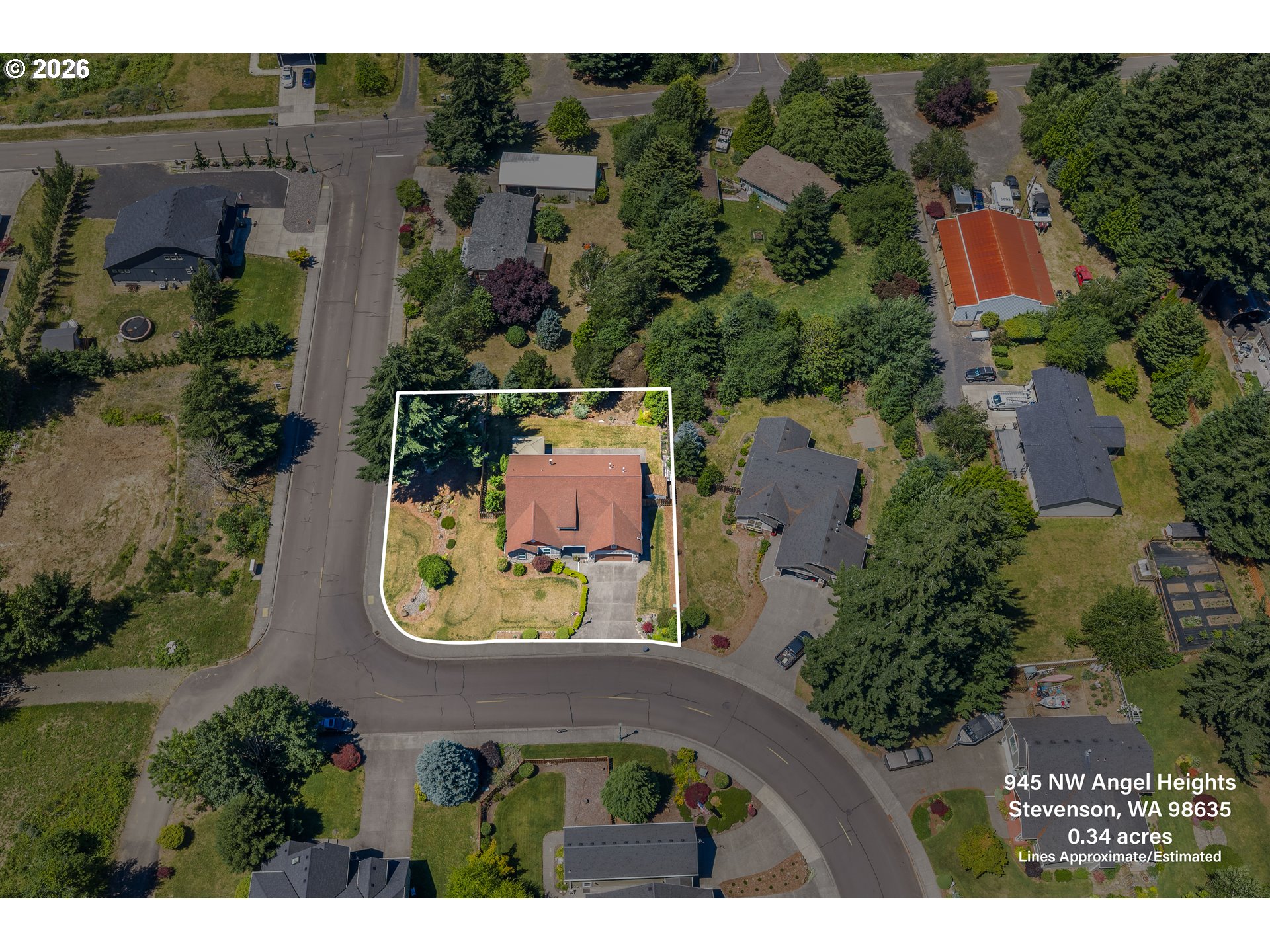 945 Northwest Angel Heights Road Stevenson, WA 98648 - Photo 39 of 41 an aerial view of residential house with outdoor space and swimming pool