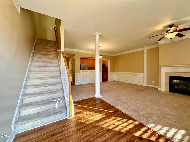 a view of entryway with wooden floor