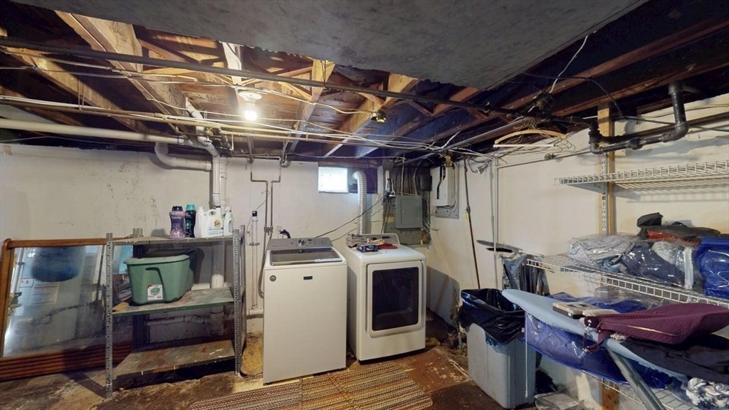 14 Jones Avenue Pawtucket, RI 02861 - Photo 22 of 32 a utility room with dryer washer and stair