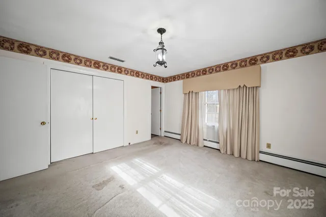 a view of a livingroom with a chandelier