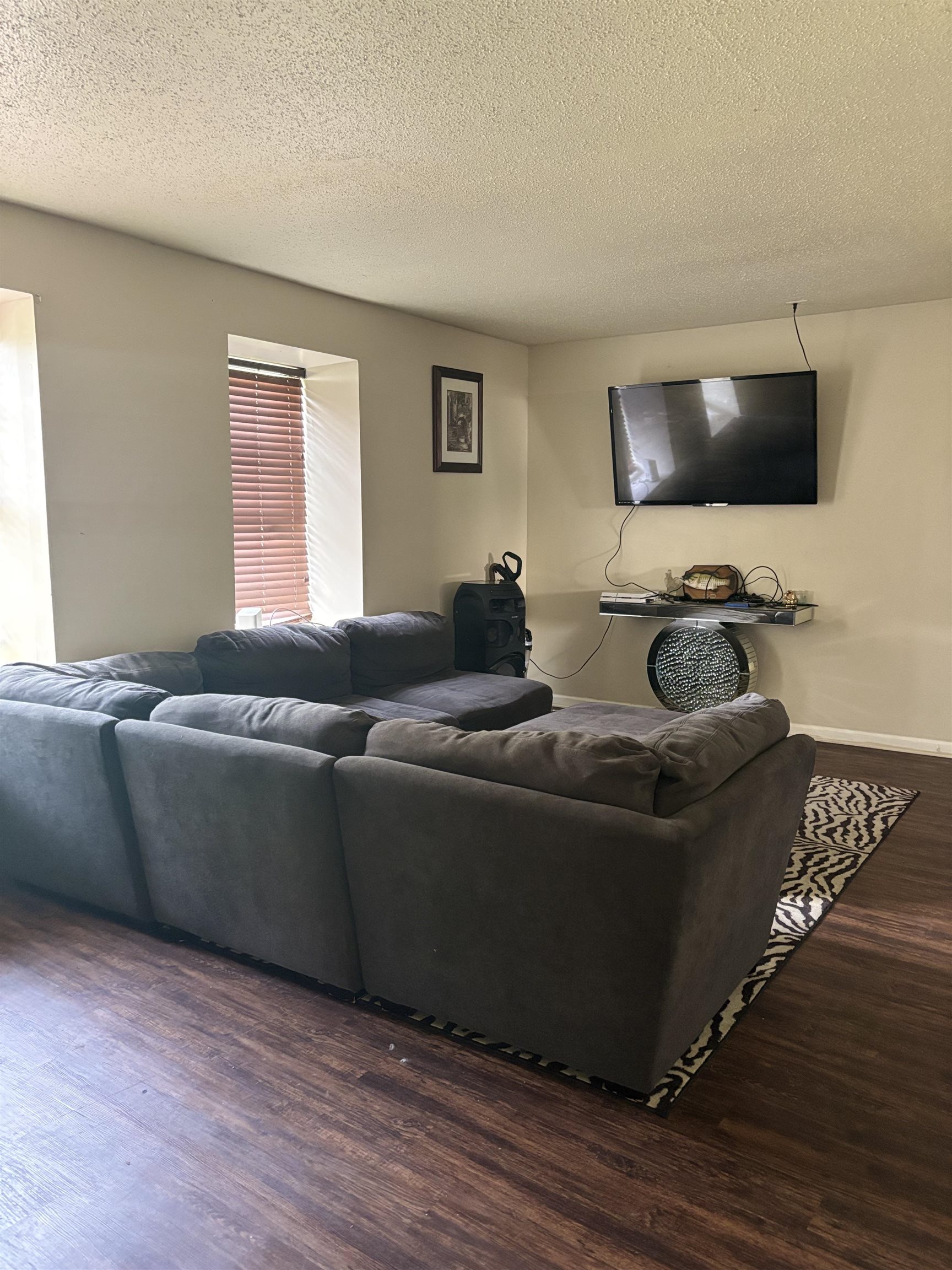 3626 Outland Road, Unit 86 Memphis, TN 38118 - Photo 8 of 24 Living area featuring wood finished floors, a textured ceiling, and baseboards