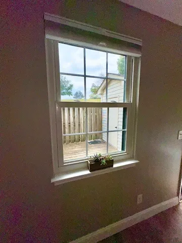 a view of a window in a room