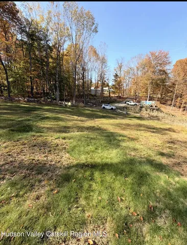 a view of outdoor space with swimming pool and trees
