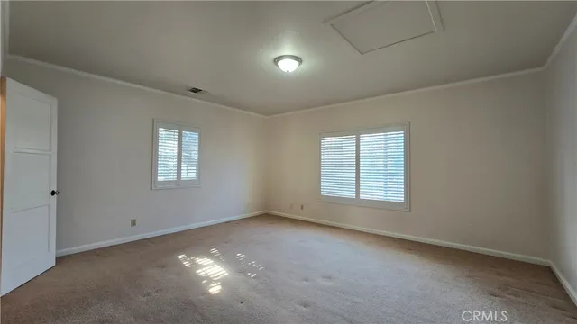 an empty room that has a window