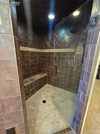 a bathroom with a shower