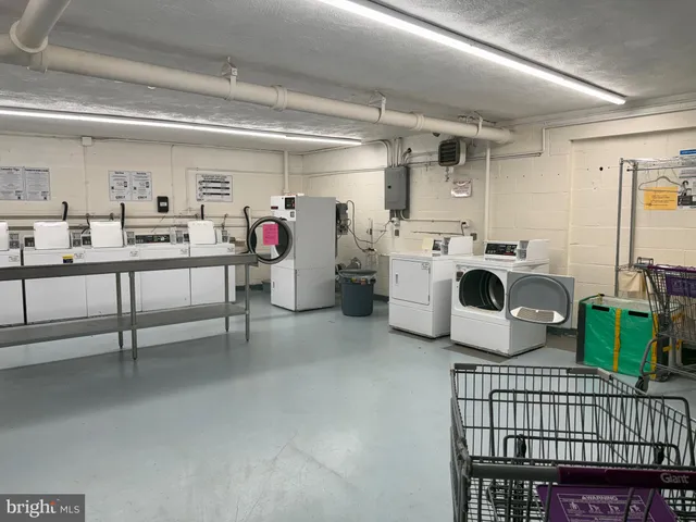 a storage room with washer and dryer