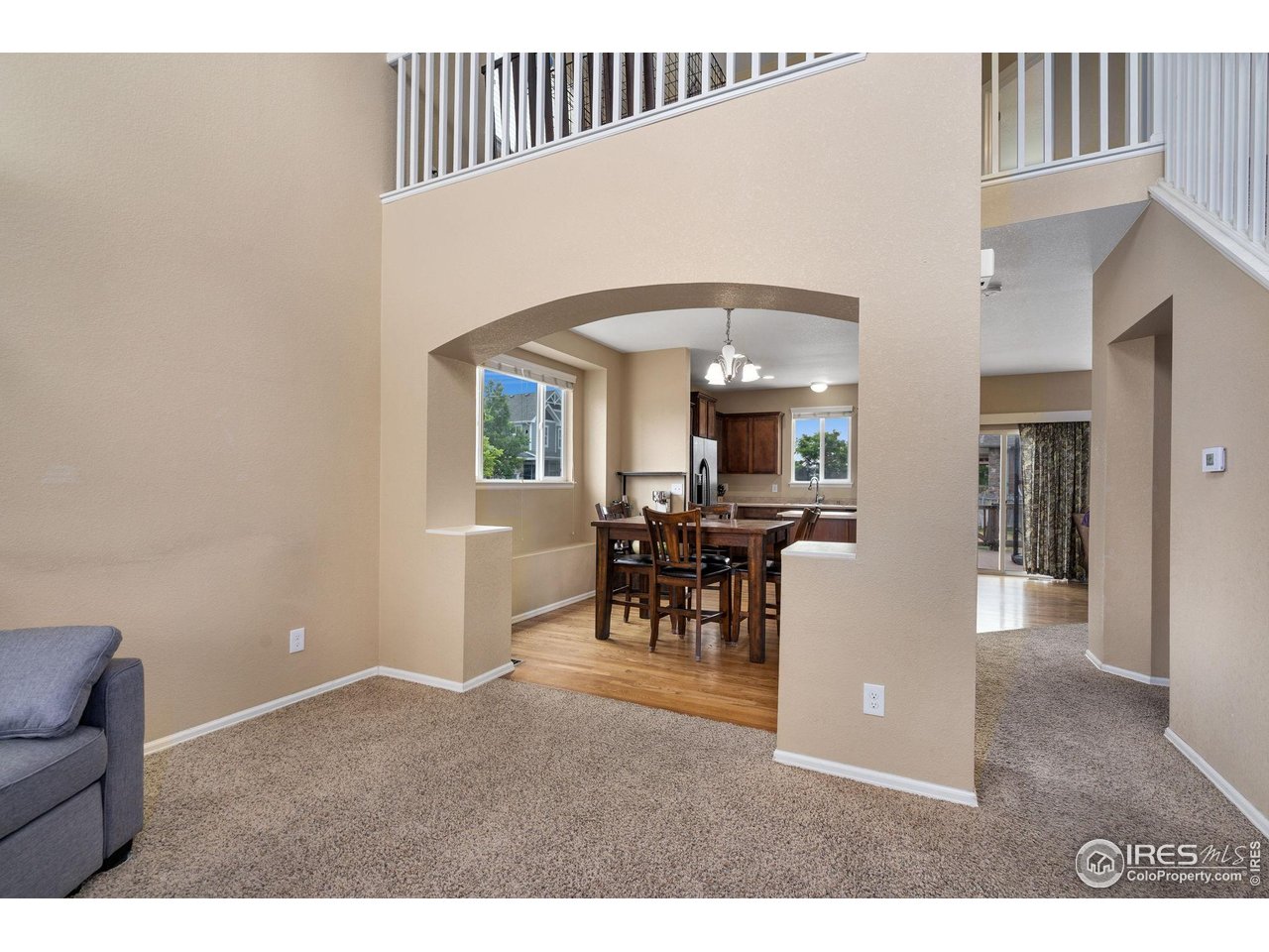 View from entry into dining room