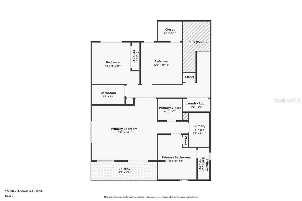 1723 Oak Street Sarasota, FL 34236 - Photo 33 of 34 a picture of a floor plan