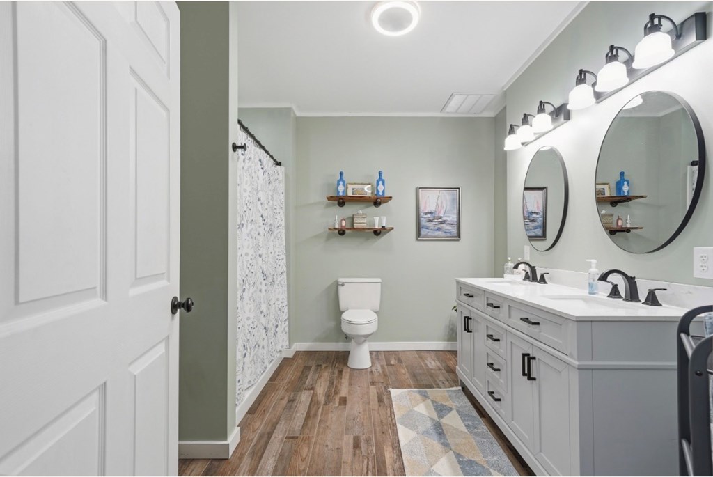 178 Windy Valley Lane Blue Ridge, GA 30513 - Photo 17 of 37 a spacious bathroom with a double vanity sink mirror and toilet